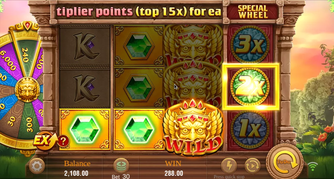 Fortune Gems 2 Extra Bet and special reel UI